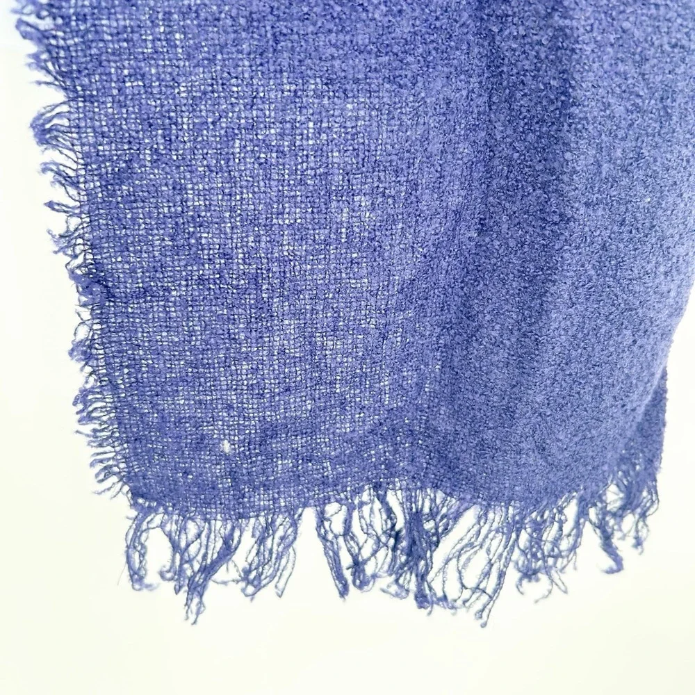 Kerry Woollen Mills Celtic Womens Purple Lambswool Blend Fringed Wrap Shawl OS